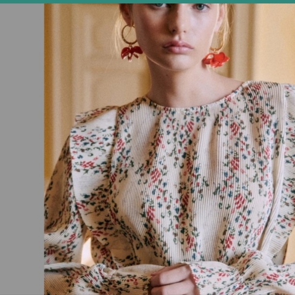 New!!! Sezane ✨️ Women's Lota Print Tasha Blouse - Picture 11 of 14